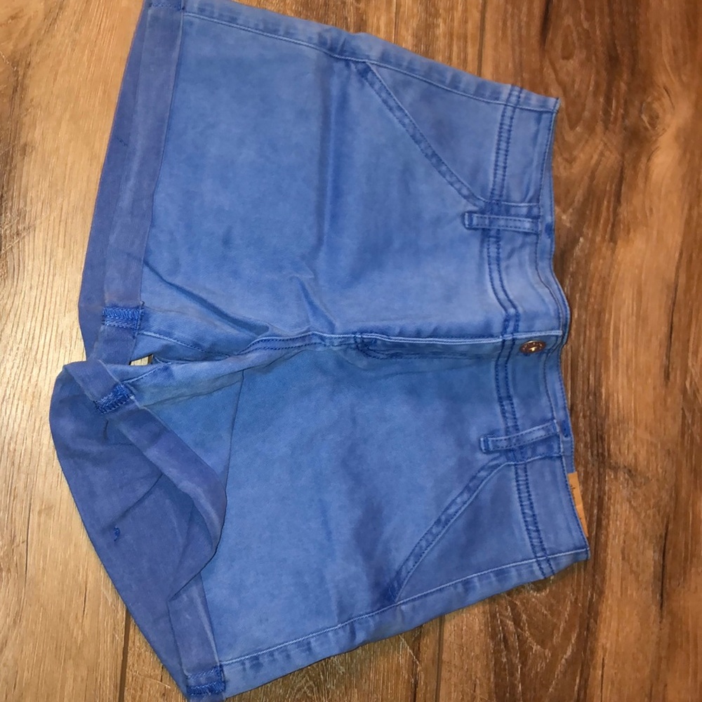 abercrombie kids blue wash midi shorts